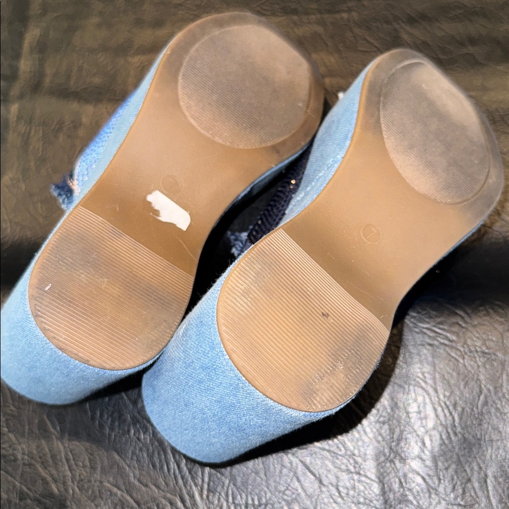 Blue Crystal Embellished Women's Wedge Sandals, EUC, size 7 - Picture 5 of 7
